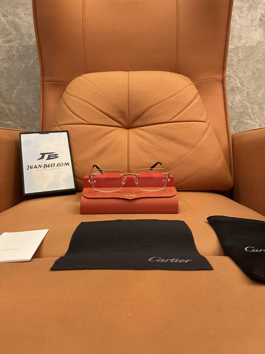 Cartier Rimless Eyeglasses - Gold Frame with Gradient Lenses