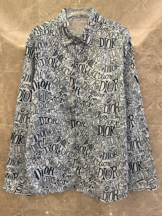 Camisa con estampado gráfico de monograma de Dior