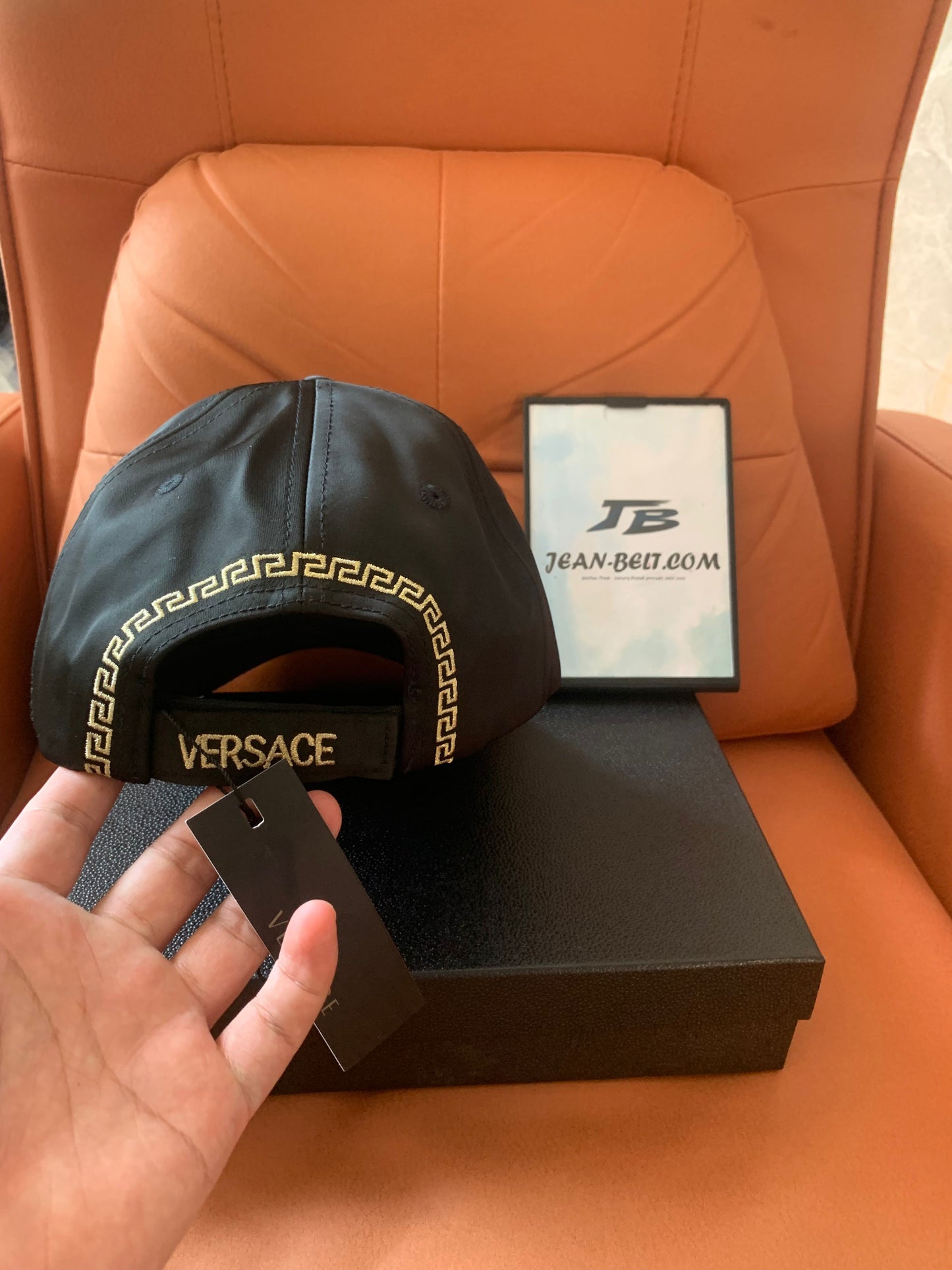 Boné de beisebol preto Versace