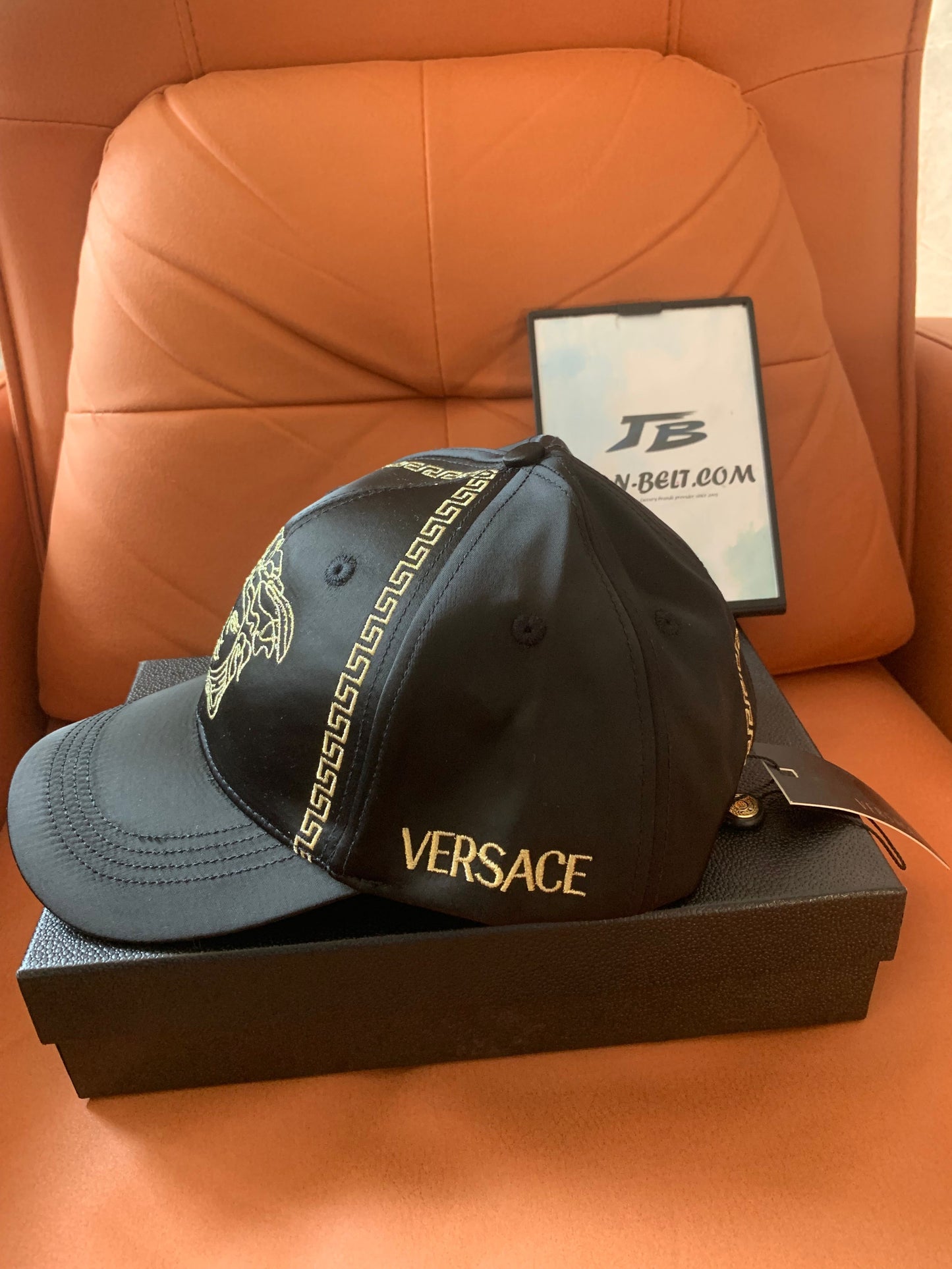 Boné de beisebol preto Versace
