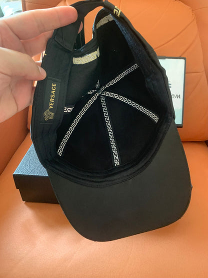 Boné de beisebol preto Versace