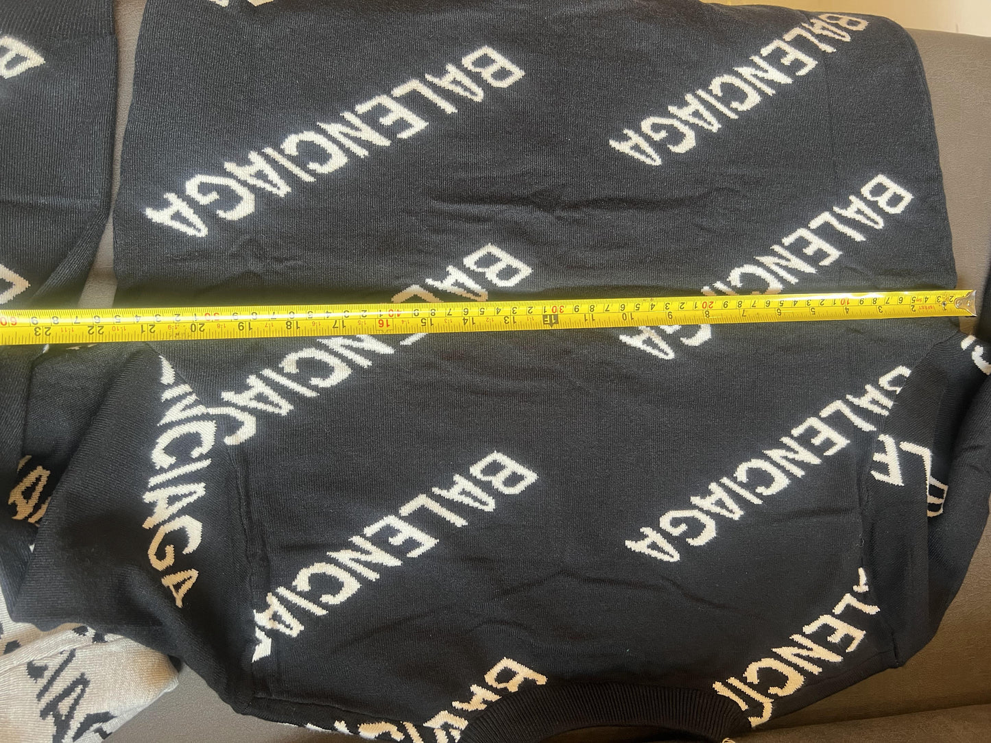 Balenciaga All-Over Logo Print Sweater