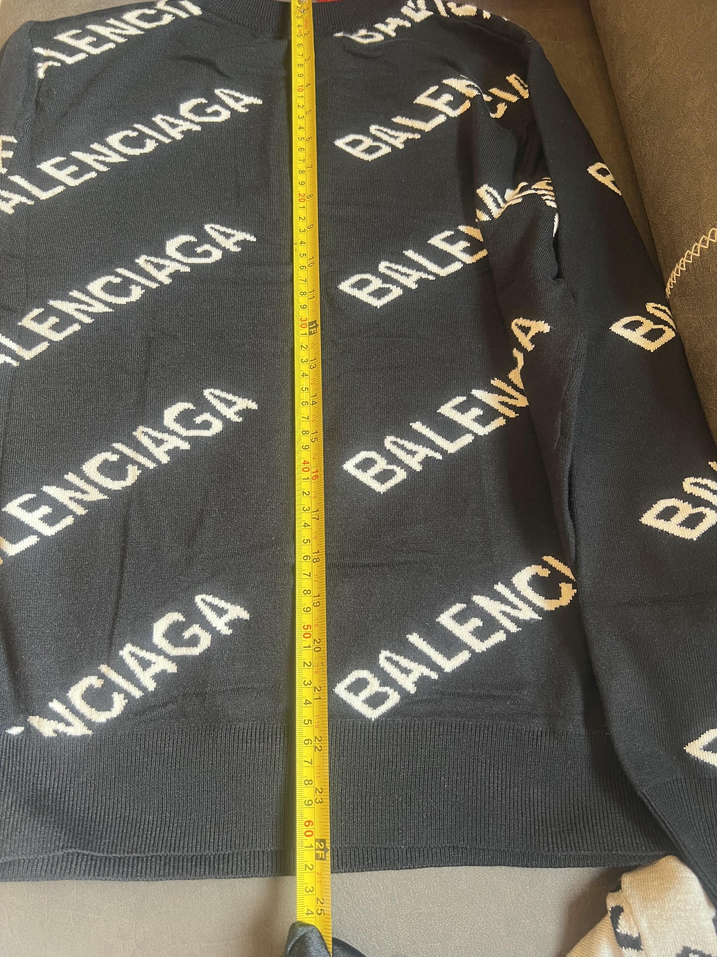 Balenciaga All-Over Logo Print Sweater