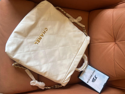Chanel 22 Leather Handbag White