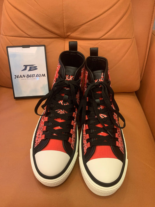 Amiri Cotton Logo Embroidered Contrast Color Canvas Shoes