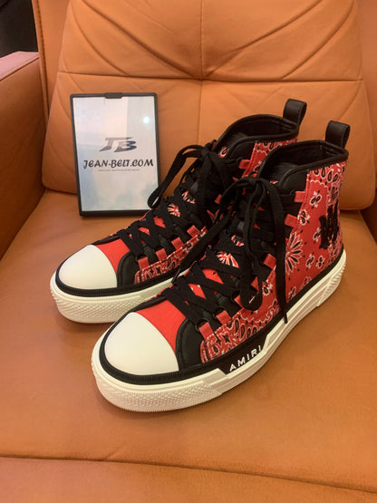 Amiri Cotton Logo Embroidered Contrast Color Canvas Shoes