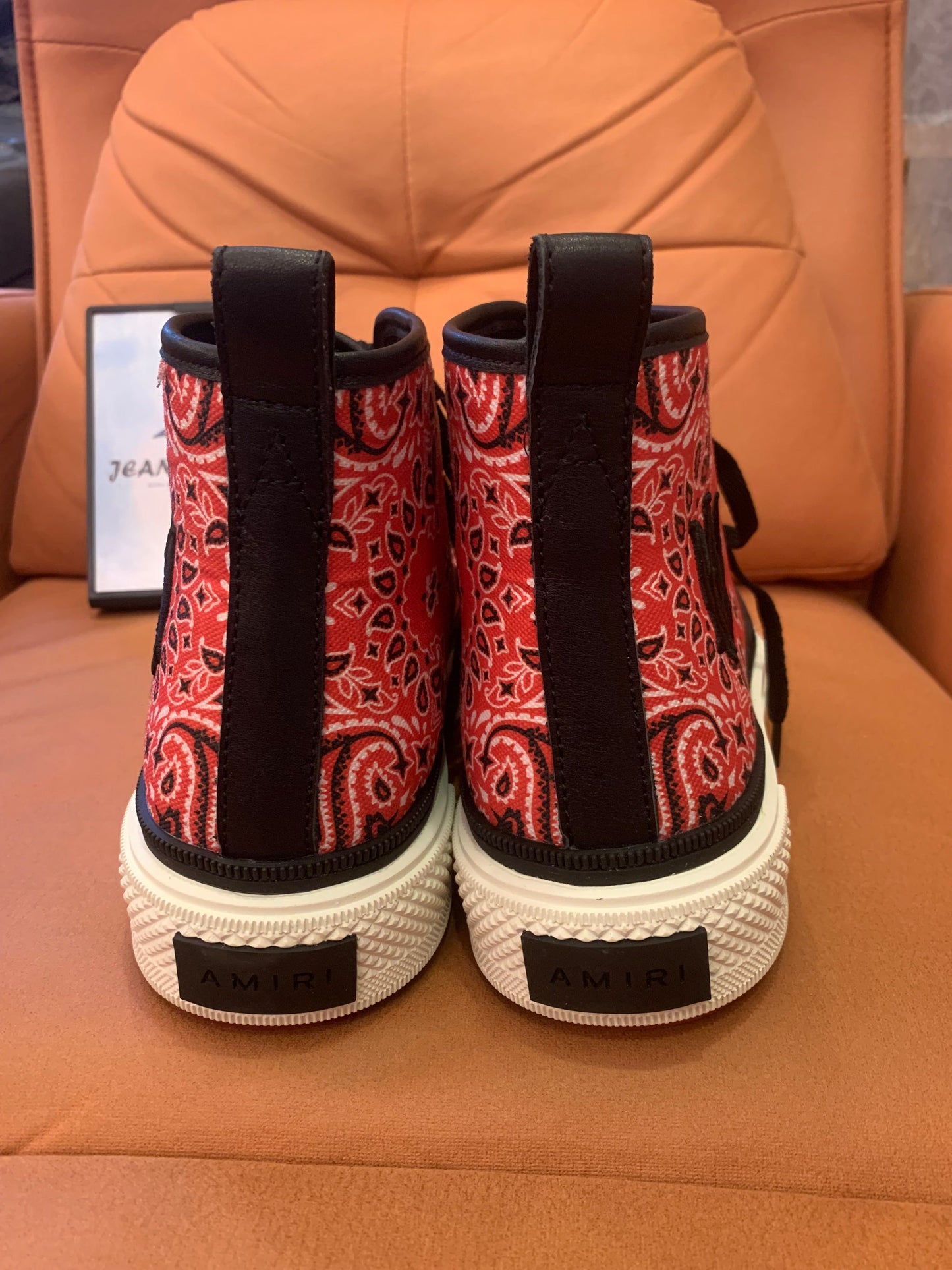 Amiri Cotton Logo Embroidered Contrast Color Canvas Shoes