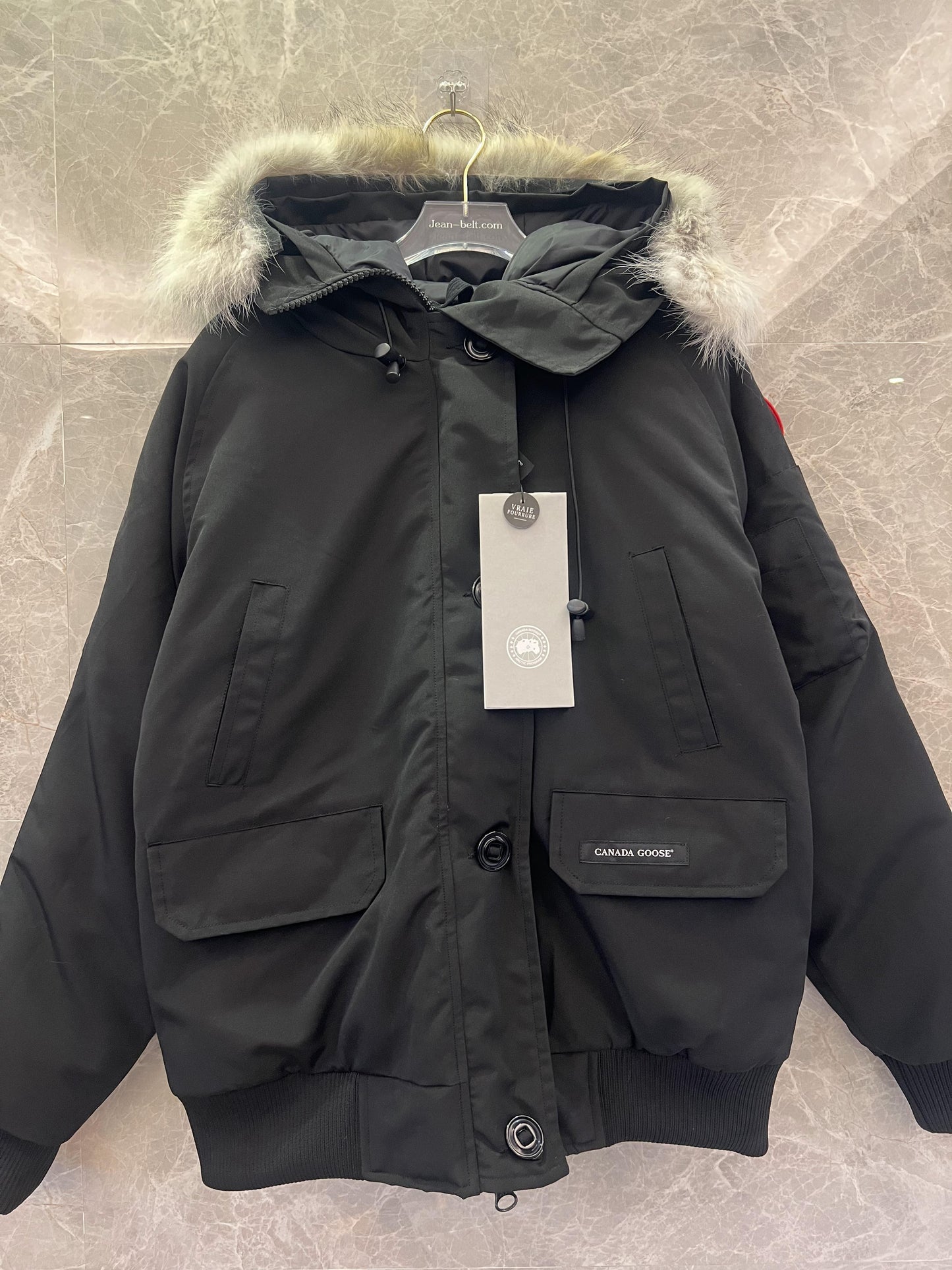 Chaqueta bomber de Canada Goose con ribete de piel