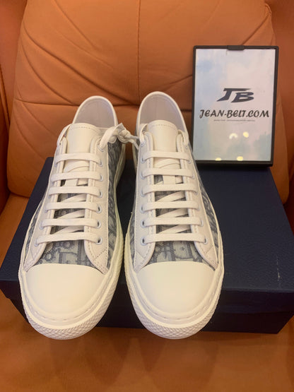 Christian Dior Walk'N' de caña baja en lona gris/blanca