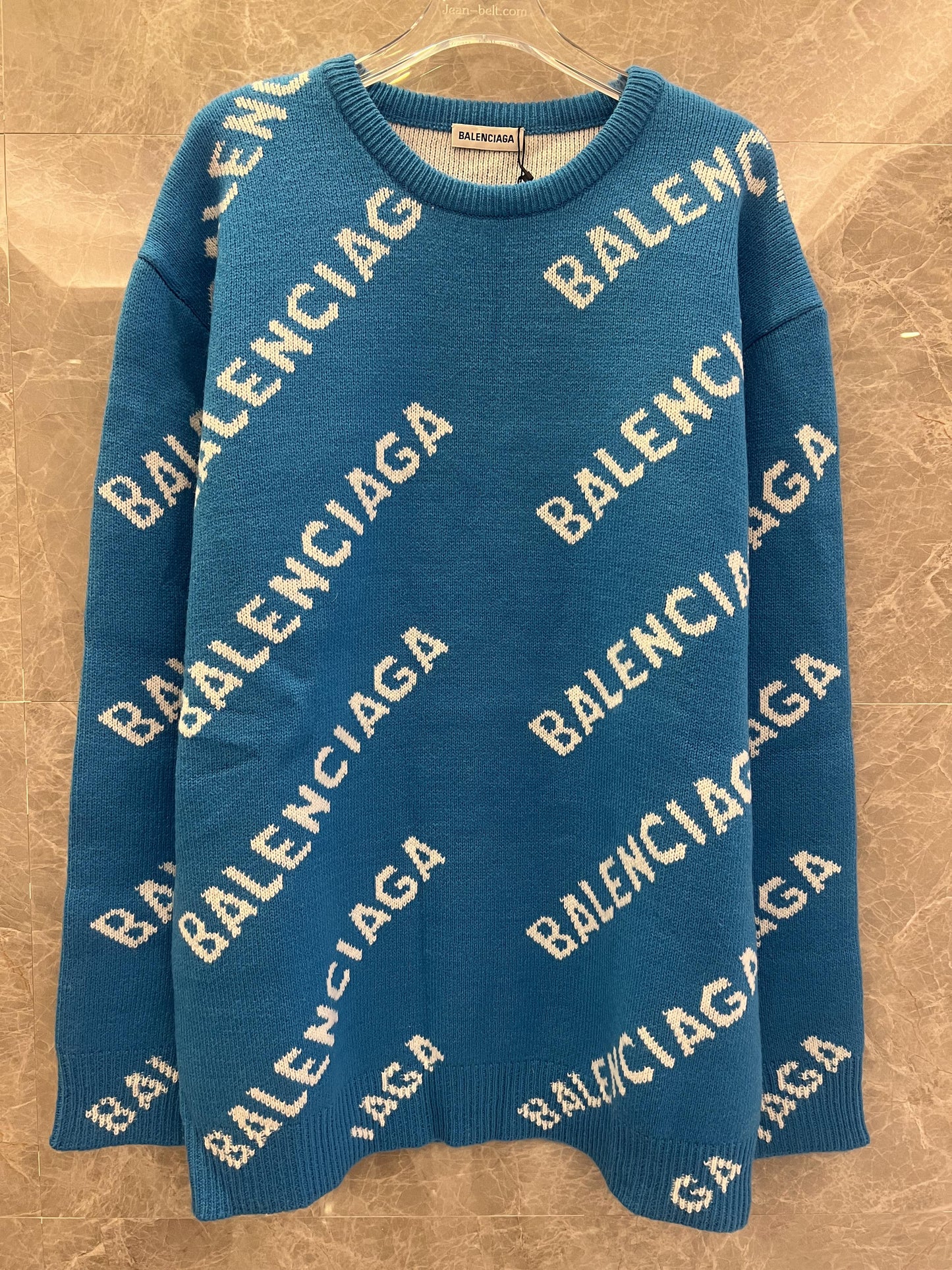 Balenciaga All-Over Logo Print Sweater