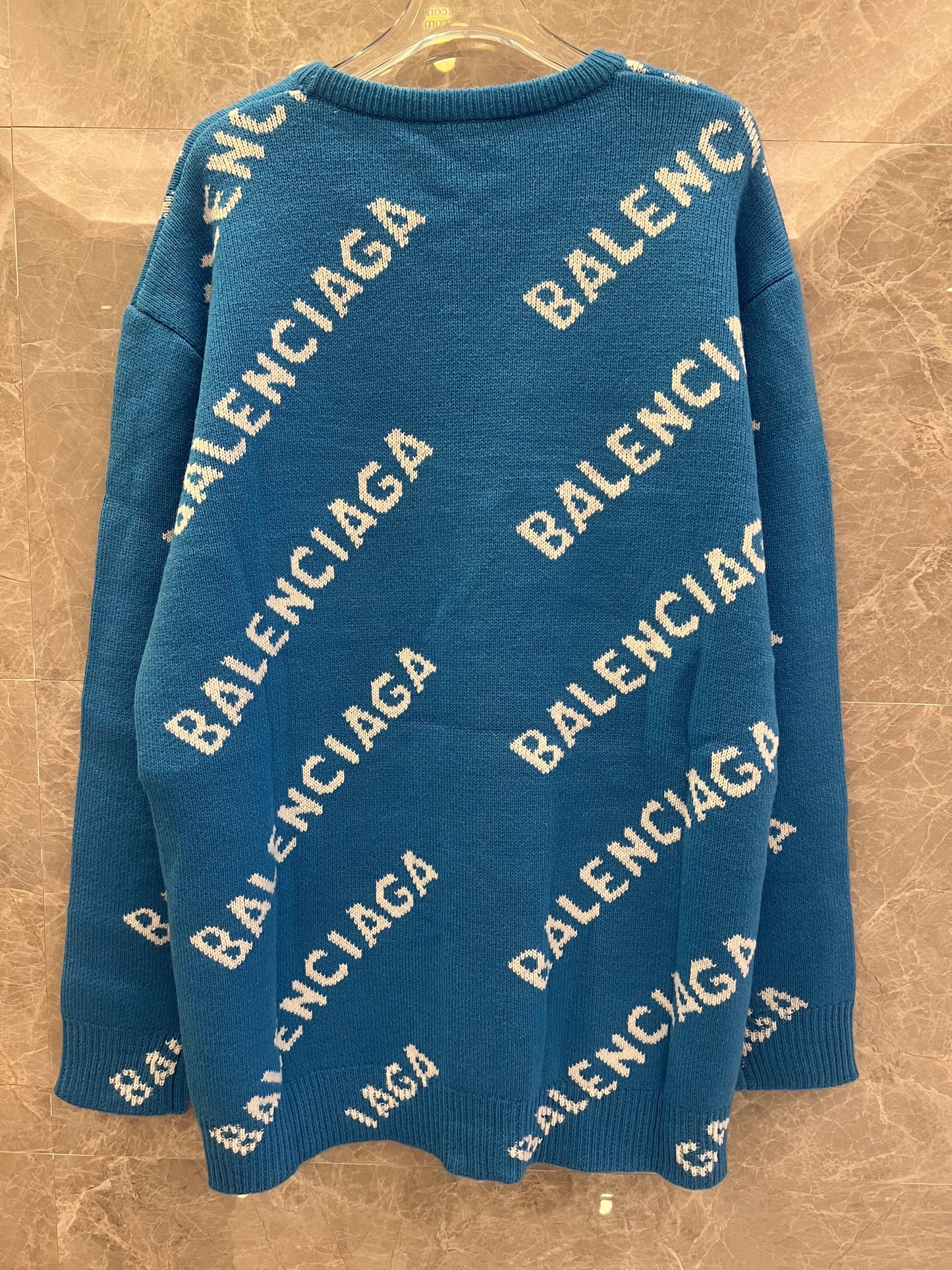 Balenciaga All-Over Logo Print Sweater