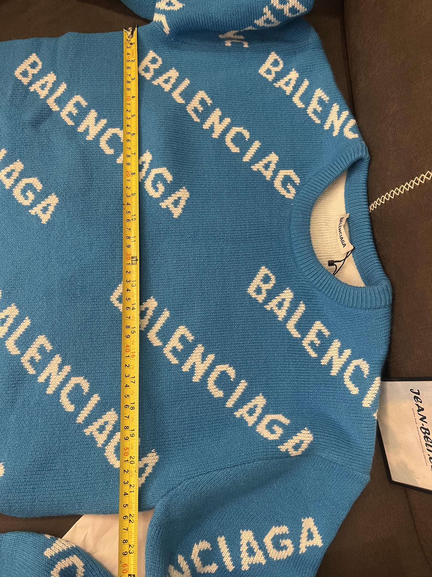 Balenciaga All-Over Logo Print Sweater