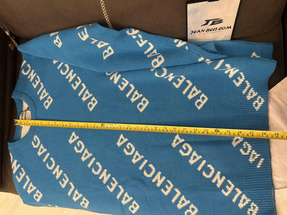 Balenciaga All-Over Logo Print Sweater