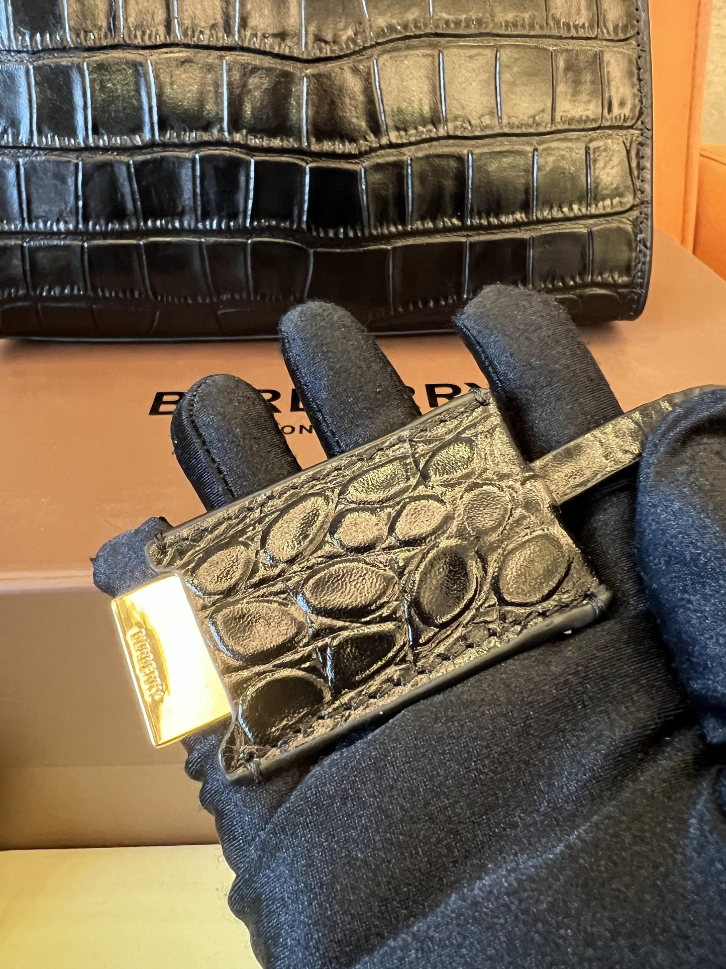 Burberry Tote Black Crocodile Skin