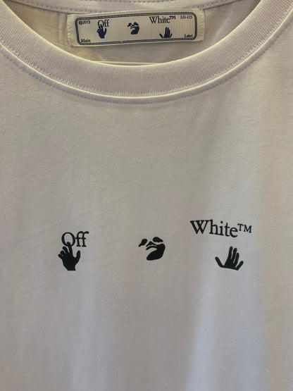 Off-White™ iconic blue brushstroke arrows white t-shirt