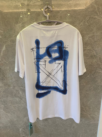 Off-White™ iconic blue brushstroke arrows white t-shirt