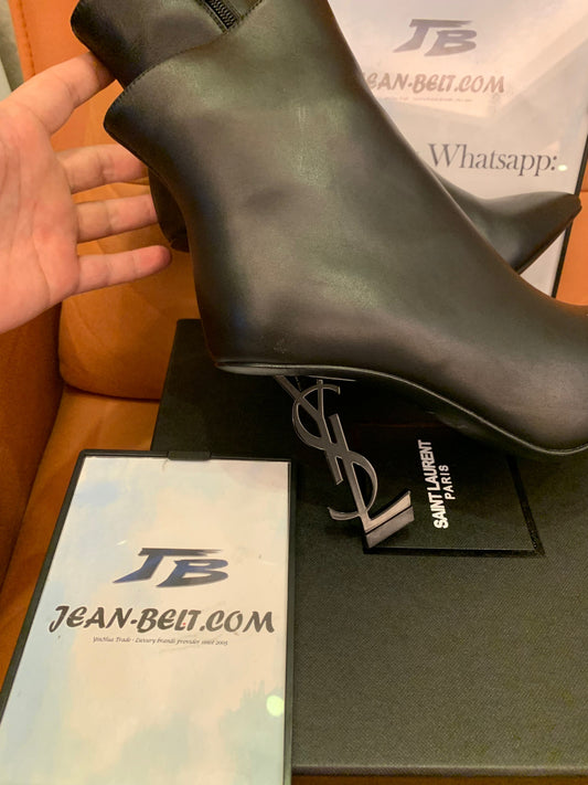 Saint Laurent Botins nappa vendome opyum preto