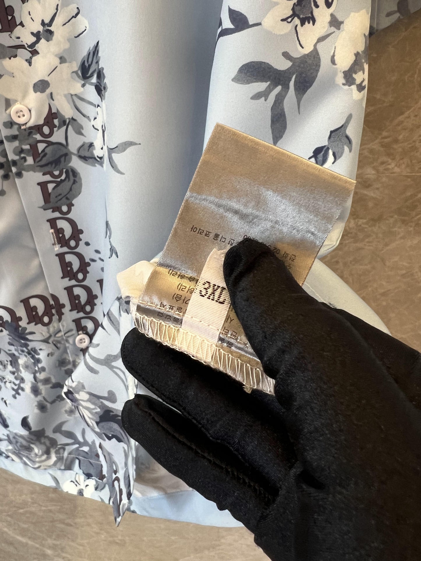 Camisa de manga corta de seda con monograma floral para hombre de Dior