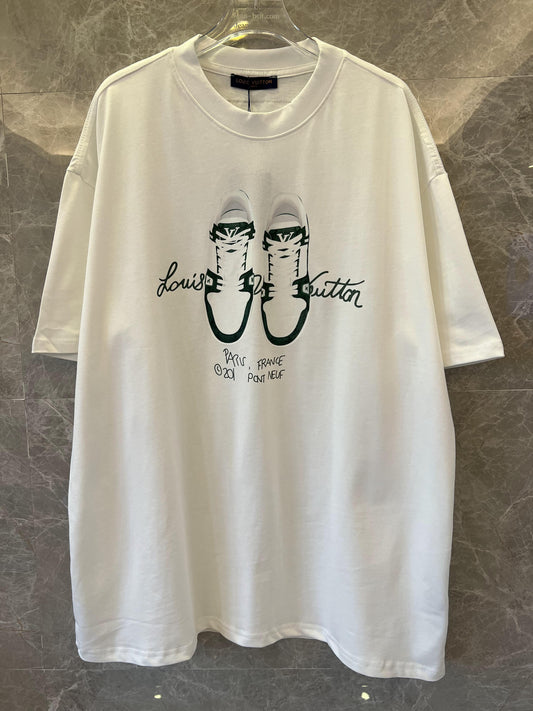 Louis Vuitton pont neuf camiseta gráfica blanca