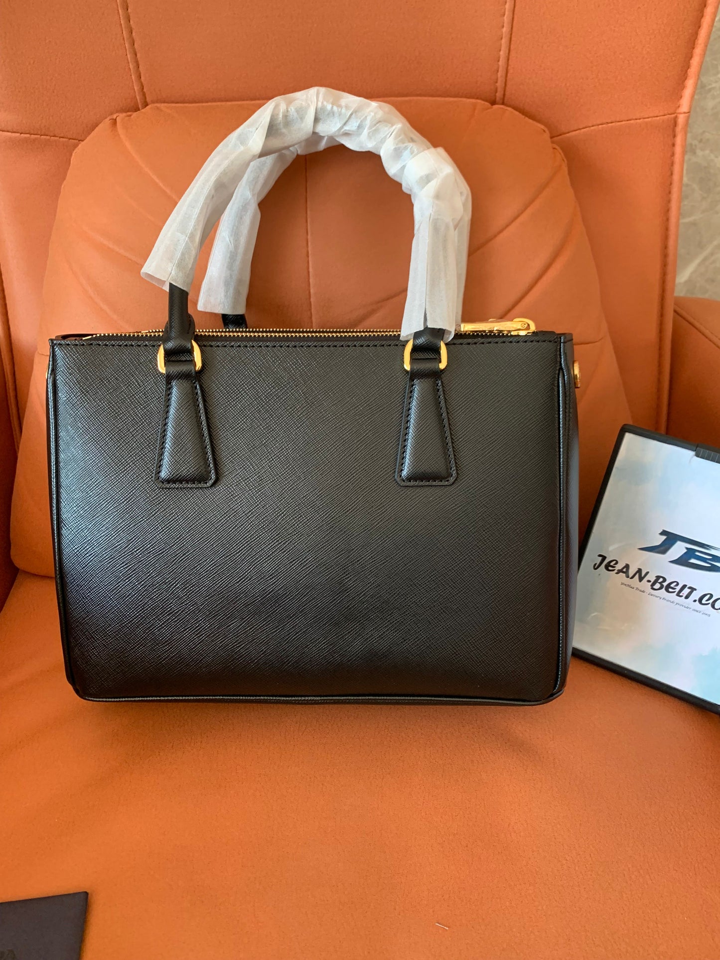 Bolso de hombro Prada Galleria mediano de piel negra