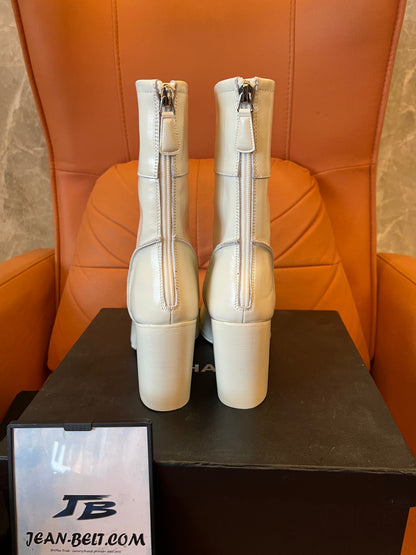 Chanel Ankle Boots White