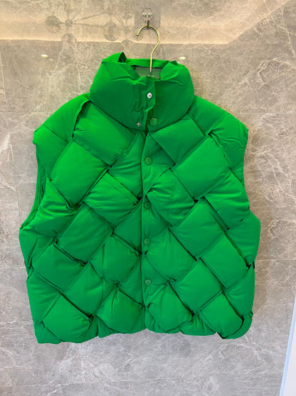 Bottega Veneta Colete Acolchoado Verde Puffer