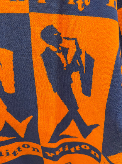Camiseta Louis Vuitton com estampa de jazz laranja e azul