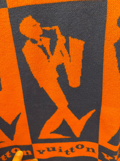 Camiseta Louis Vuitton com estampa de jazz laranja e azul