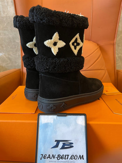 Botines negros con diseño de campanilla de nieve de Louis Vuitton para mujer