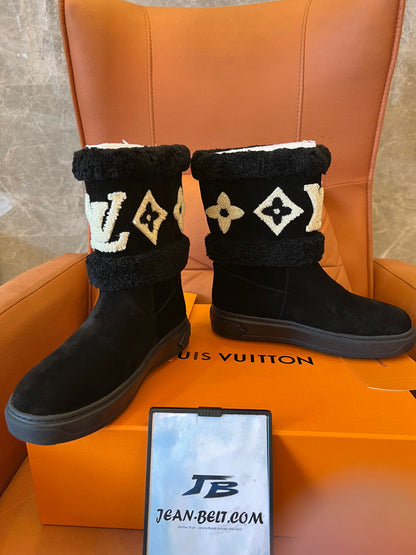Botines negros con diseño de campanilla de nieve de Louis Vuitton para mujer