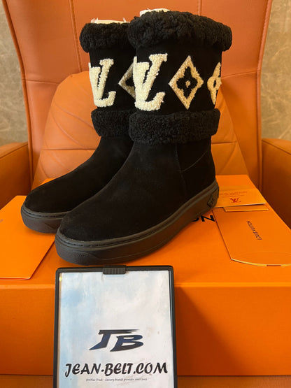 Botines negros con diseño de campanilla de nieve de Louis Vuitton para mujer