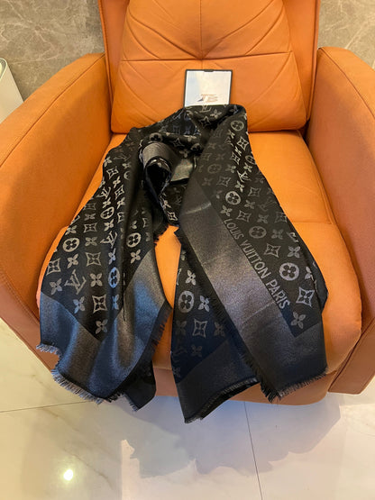 Louis Vuitton Monogram Shine Shawl in Black