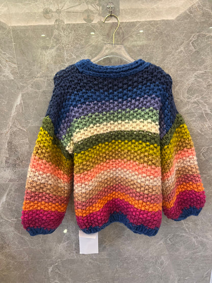 Chanel Hand-Knitted Bainbow Stripe Cardigan