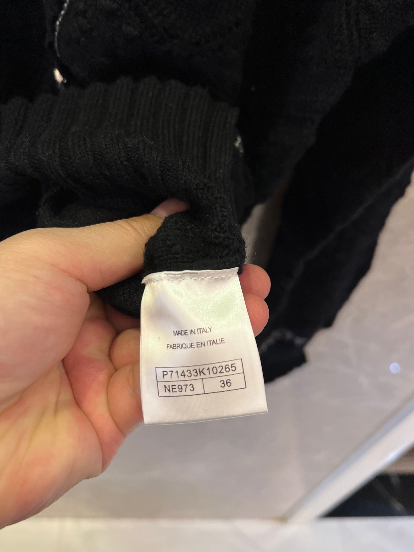 Chanel Black Diamond Knit Cardigan with Silver Trim