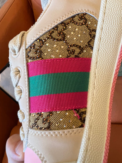 Tênis feminino Gucci Screener com cristais