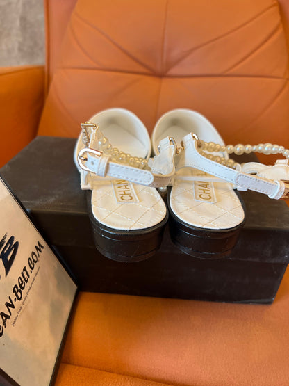 Chanel Pearl and Lambskin Slingback