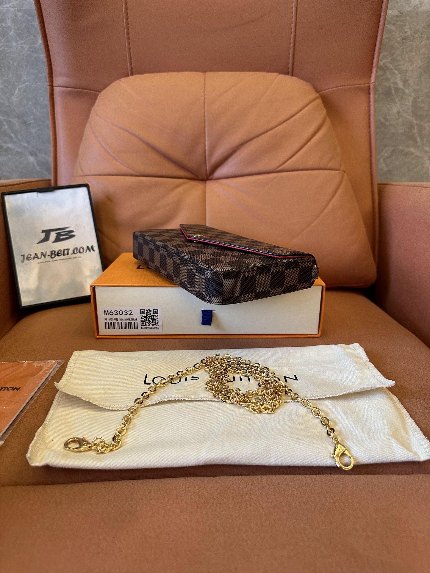 Louis Vuitton bolsa crossbody felicie damier ebene pochette Marrom