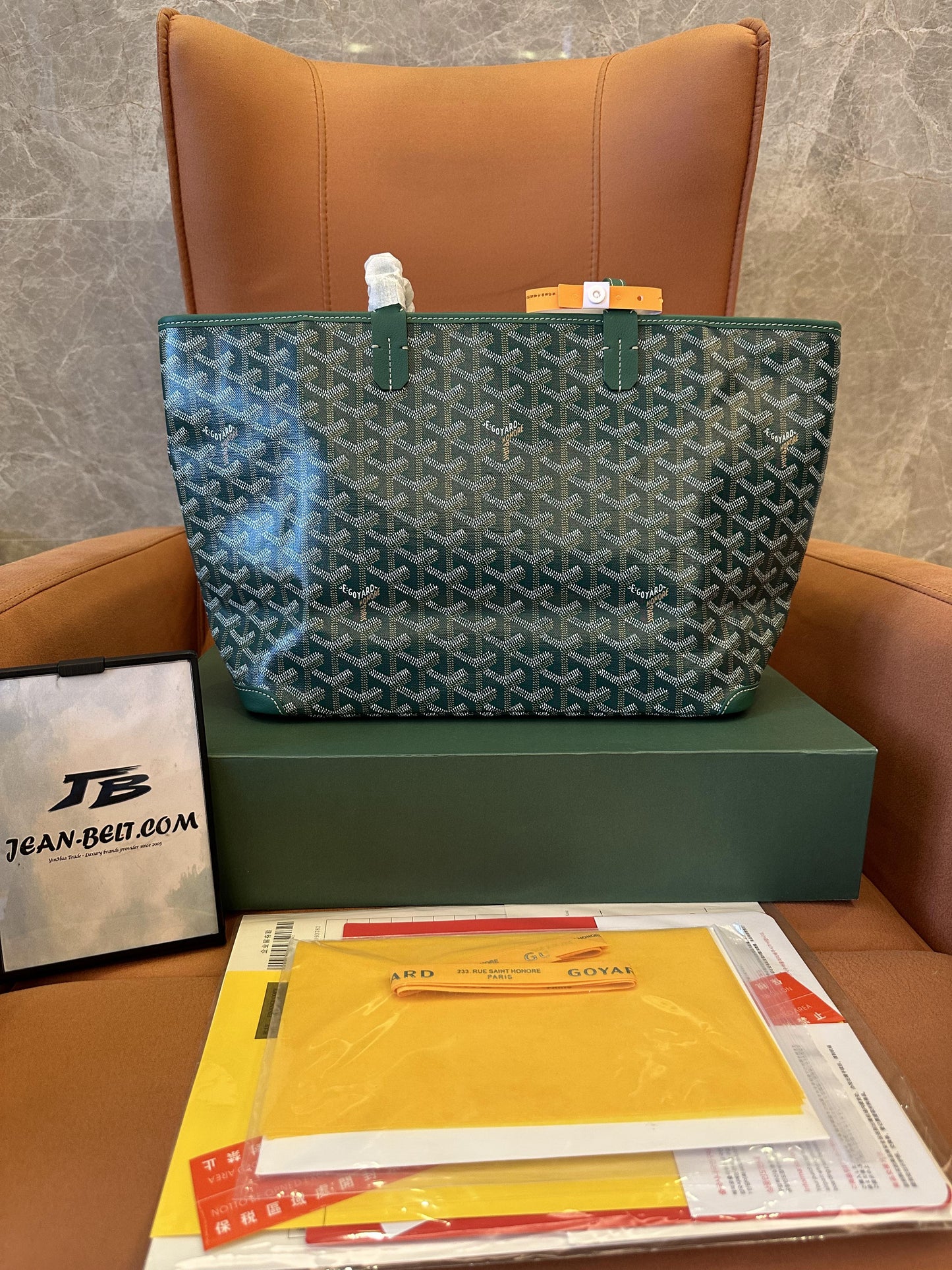 Bolsa de compras Goyard impermeável verde de alta qualidade