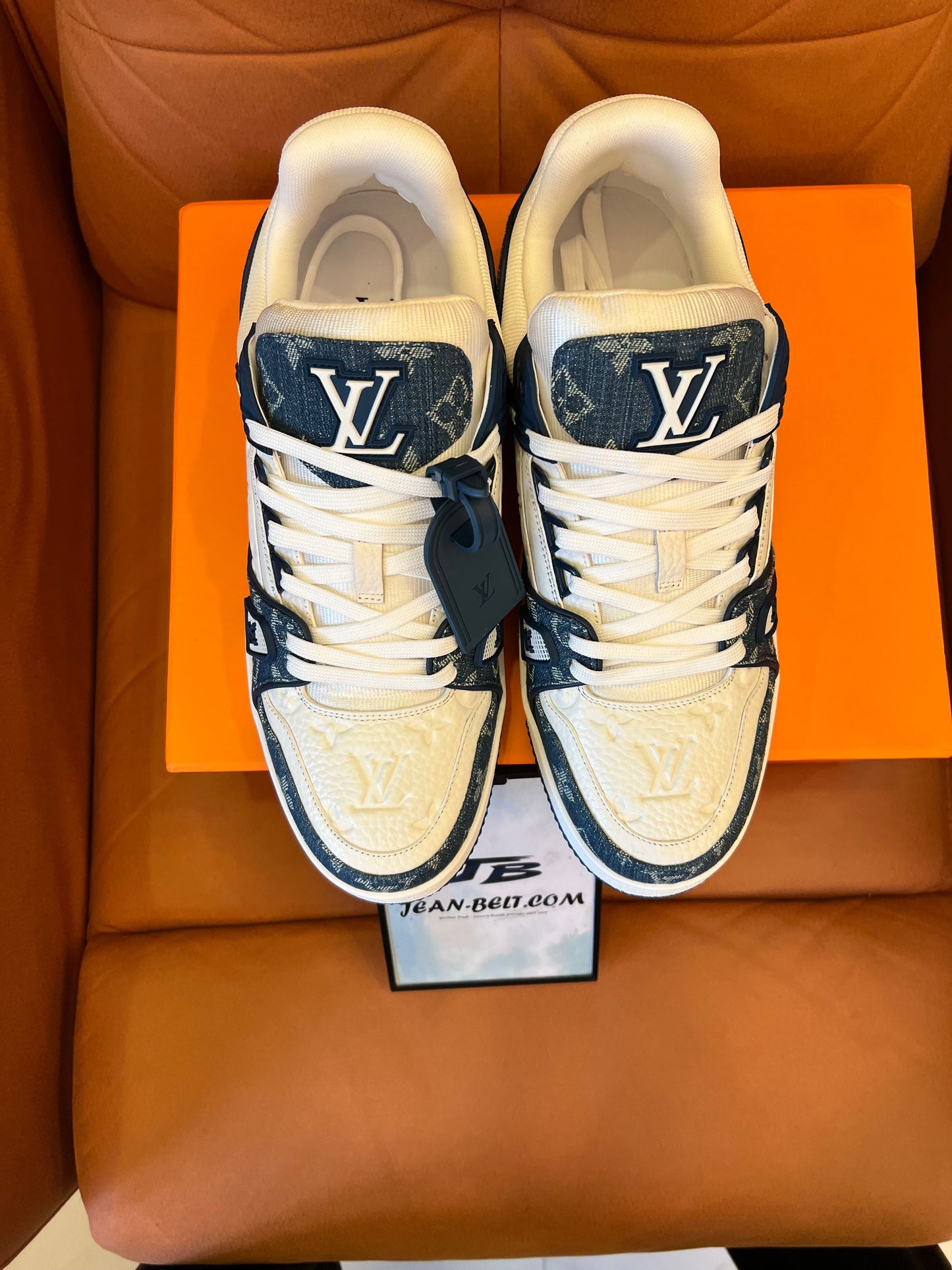 Baskets Louis Vuitton bleu jean