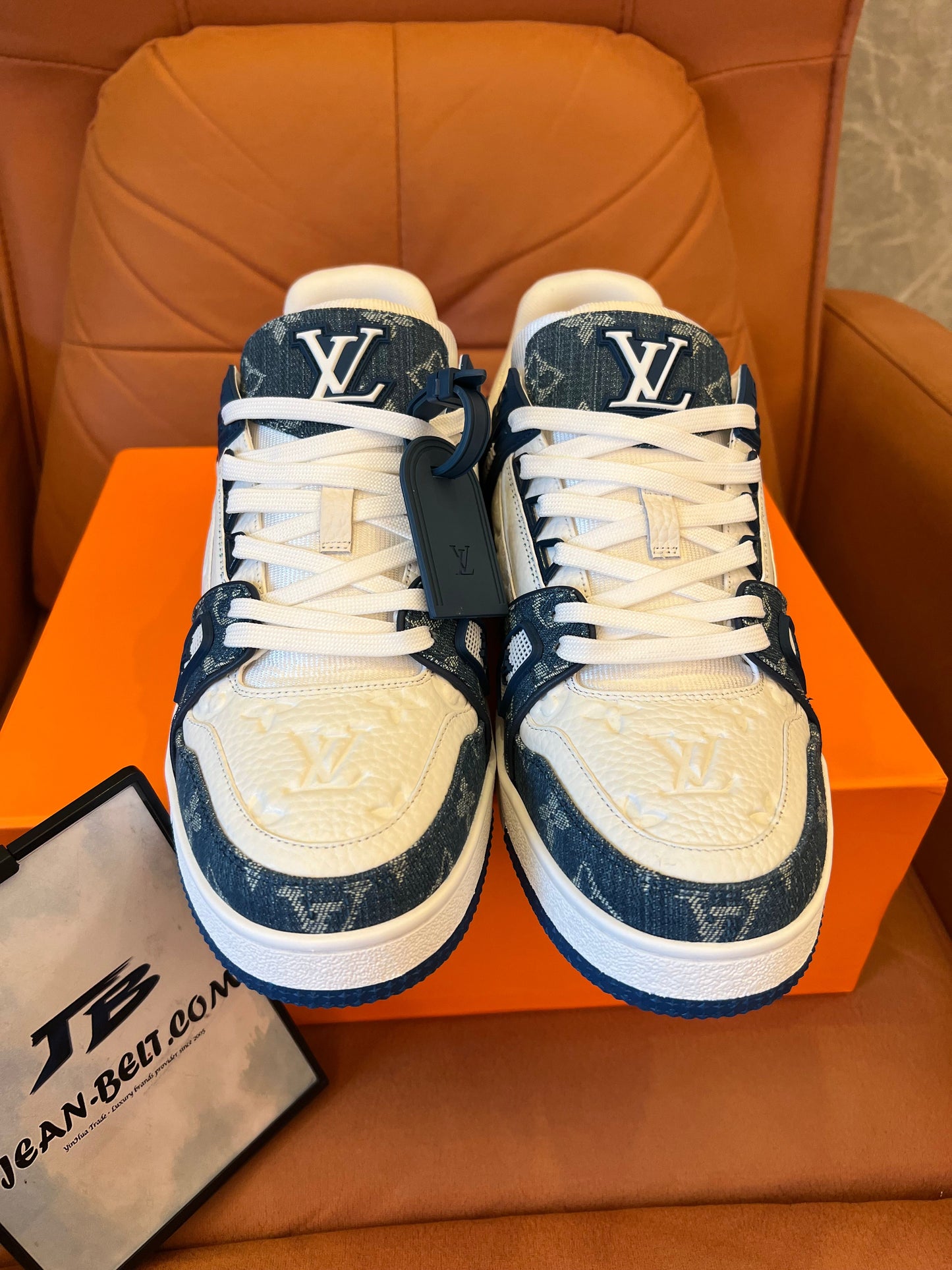 Baskets Louis Vuitton bleu jean