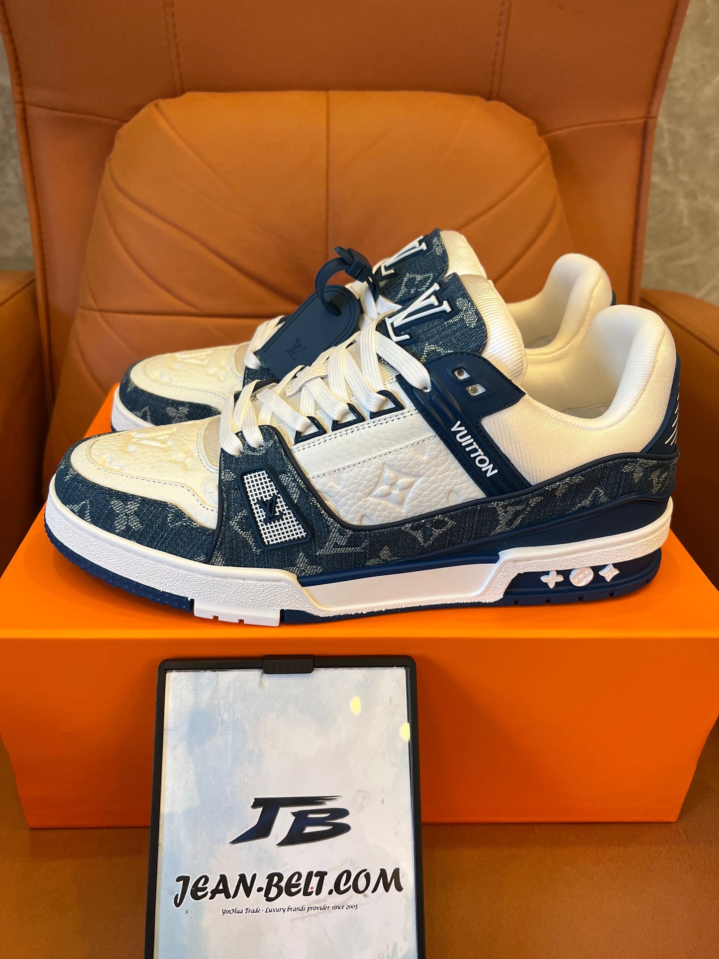 Baskets Louis Vuitton bleu jean
