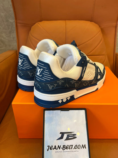 Baskets Louis Vuitton bleu jean