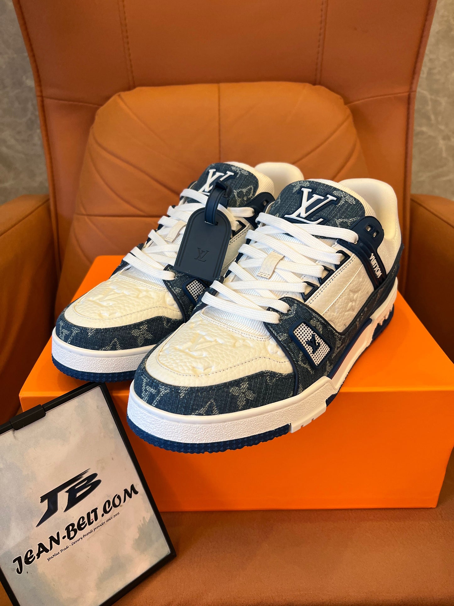 Baskets Louis Vuitton bleu jean
