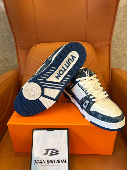 Baskets Louis Vuitton bleu jean