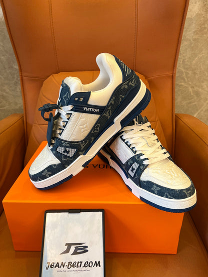 Baskets Louis Vuitton bleu jean