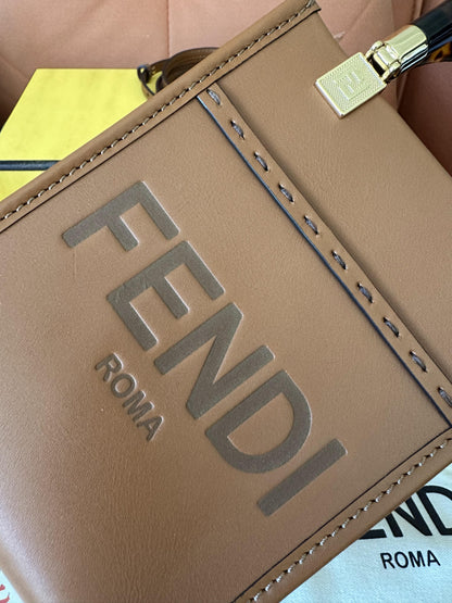 Fendi sunshine tote mini brown