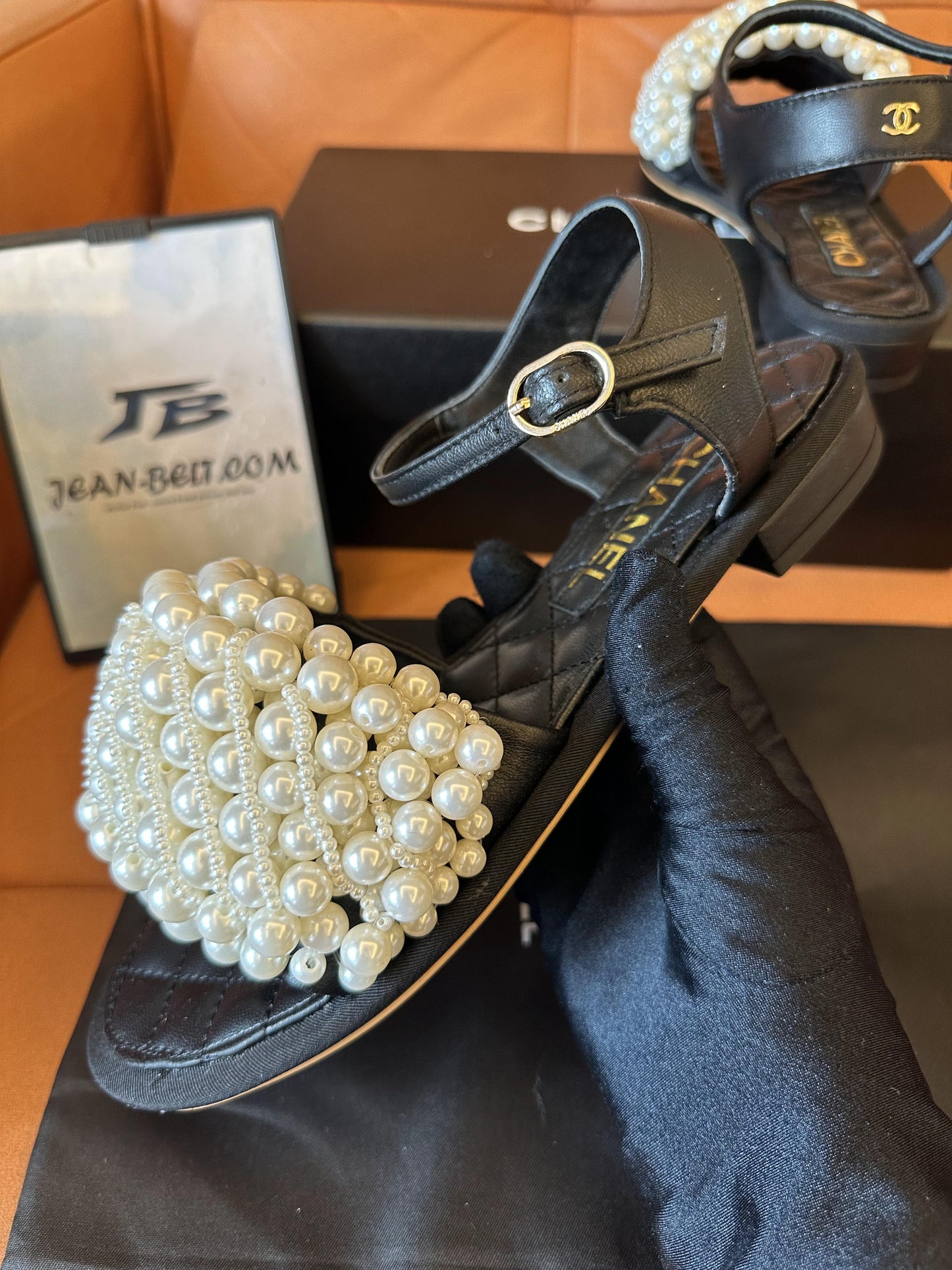 Chanel Pearl Woven Sandals