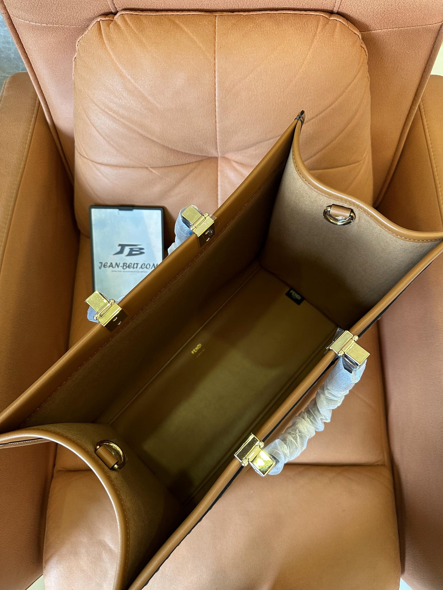 Tote sunshine Fendi grand / petit marron