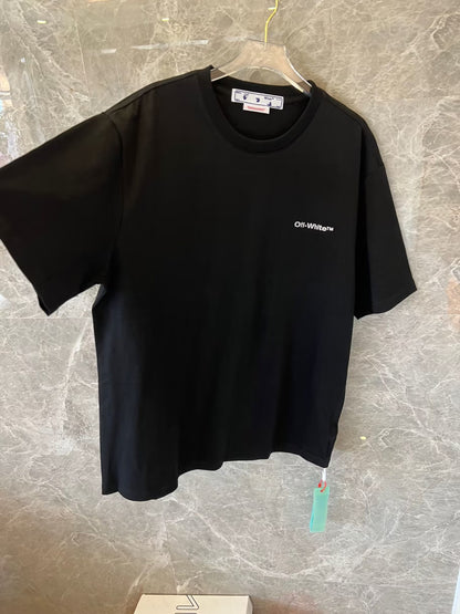 Camiseta negra con gráfico de ladrillo y logotipo minimalista de Off-White para hombre
