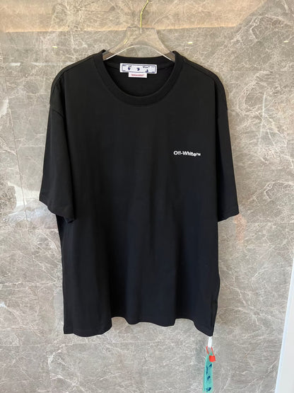 Camiseta negra con gráfico de ladrillo y logotipo minimalista de Off-White para hombre